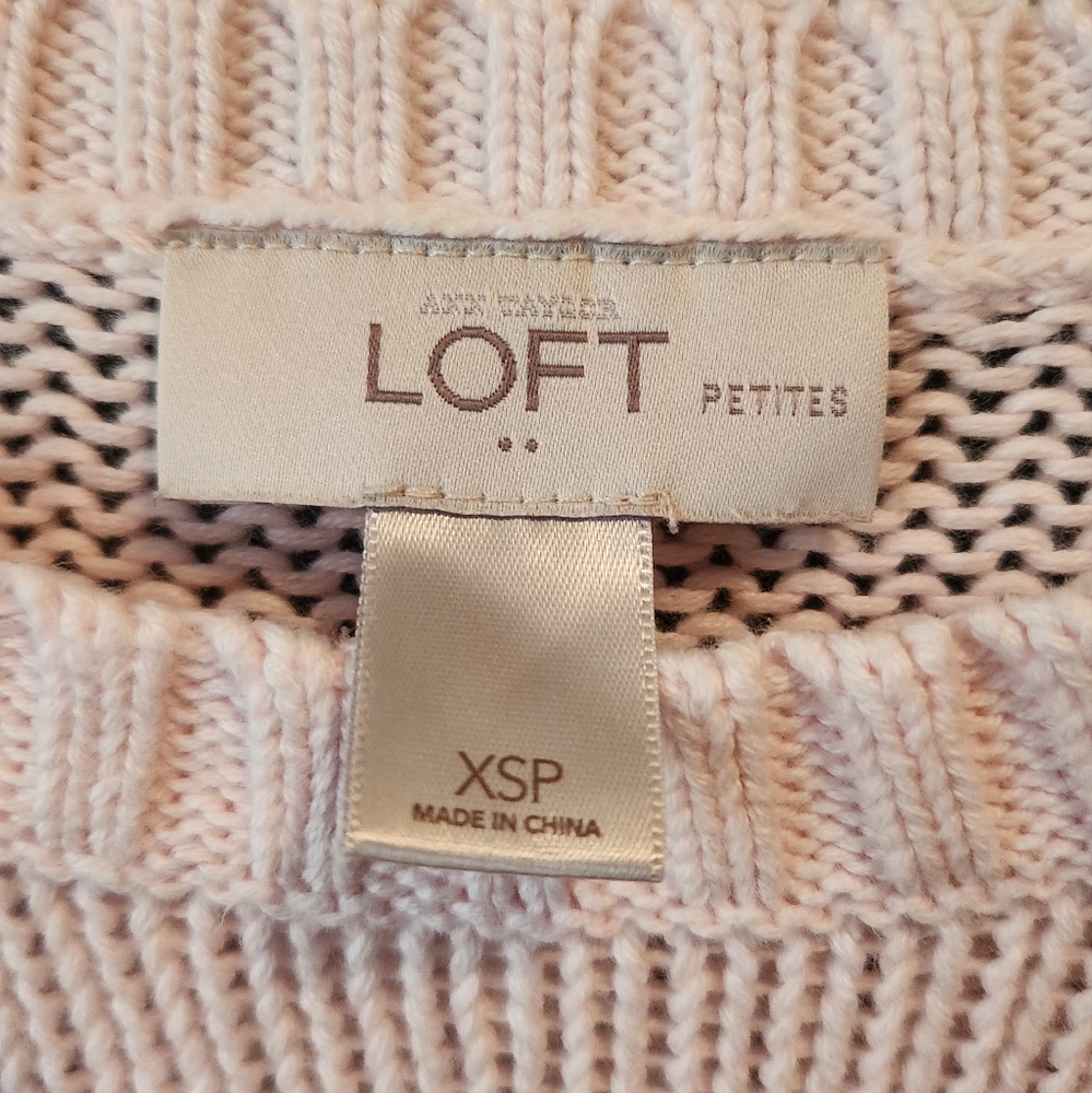 Womens Ann Taylor LOFT Outlet sweater in baby pink and gray~size XSP - Picture 2 of 4